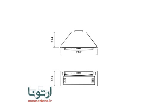 هود مخفی بیمکث مدل 2052 استیل