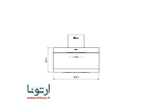 هود مورب بیمکث مدل 2032 سفید 60 سانت
