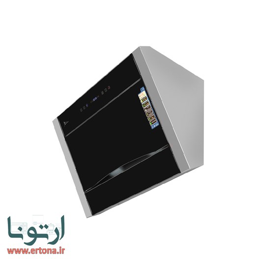 هود مورب اخوان شیشه ای مشکی و بدنه استیل مدل H78