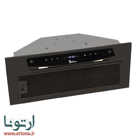 هود مخفی اخوان شیشه ای و بدنه مشکی مدل H208