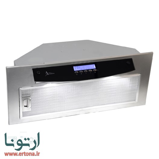 هود مخفی اخوان شیشه ای مشکی و استیل مدل H213