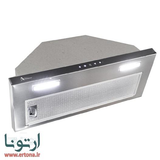 هود مخفی اخوان شیشه ای مشکی و استیل مدل H215