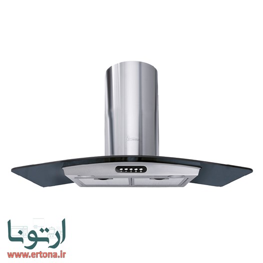 هود شومینه ای اخوان شیشه ای دودی و استیل مدل H18G