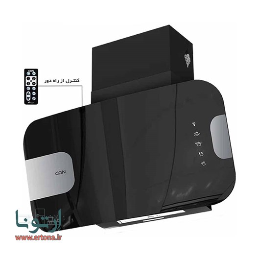 هود مورب کن مدل اونیکس مشکی نقره ای 90 سانت