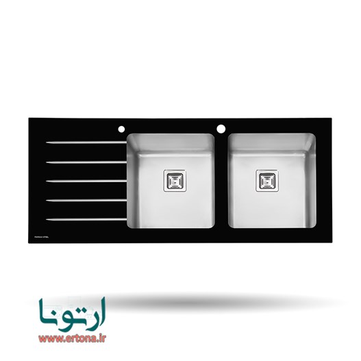 سینک شیشه ای توکار پرنیان استیل مدل PS4106