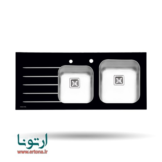 سینک شیشه ای توکار پرنیان استیل مدل PS4104