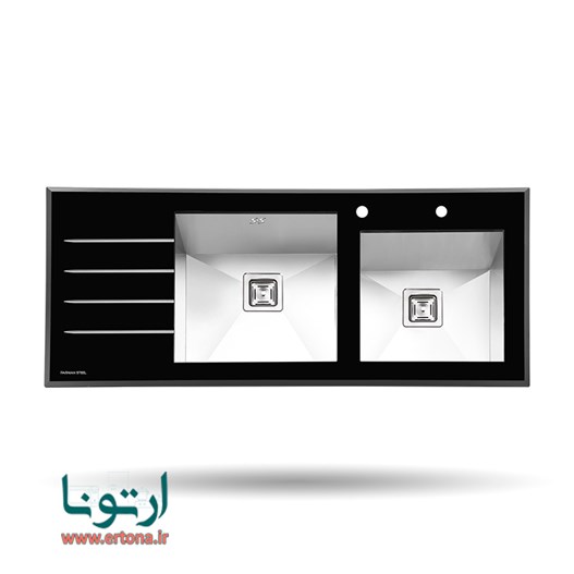 سینک شیشه ای توکار پرنیان استیل مدل PS4102
