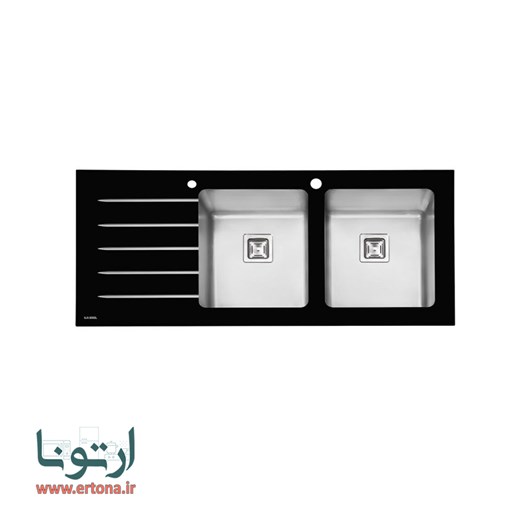 سینک ایلیااستیل شیشه ای مدل 8032 توکار