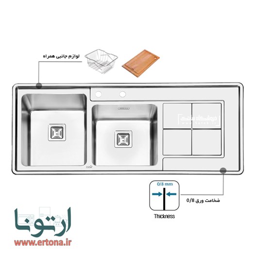 سینک ایلیااستیل مدل 2067 توکار
