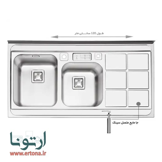 سینک ایلیااستیل مدل 1065 روکار