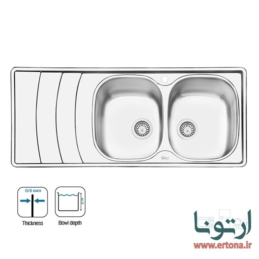 سینک ایلیااستیل مدل 2044 توکار