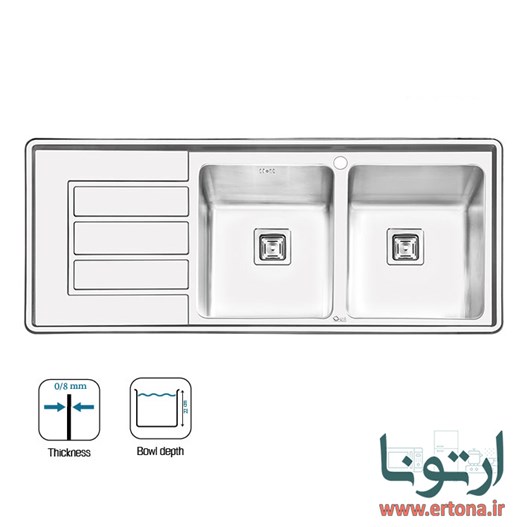 سینک ایلیااستیل مدل 2062 توکار