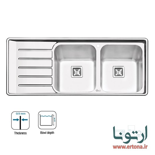 سینک ایلیااستیل مدل 2060 توکار