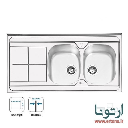 سینک ایلیااستیل مدل 1041روکار