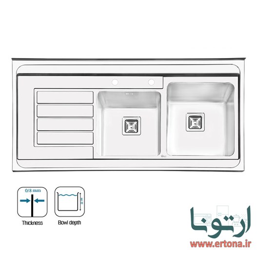 سینک ایلیااستیل مدل 1063 روکار