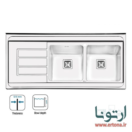 سینک ایلیااستیل مدل 1062روکار