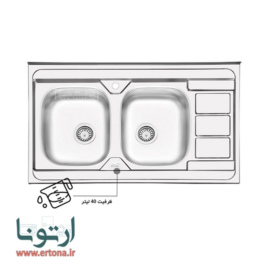 سینک ایلیااستیل مدل 3051 روکار