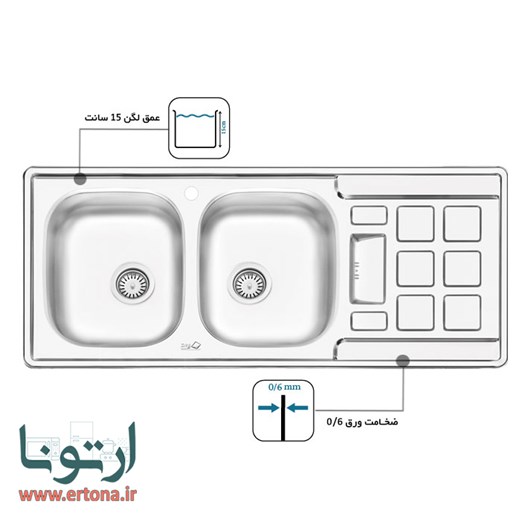 سینک ایلیااستیل مدل 4021 توکار