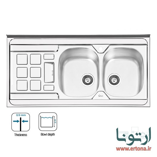 سینک ایلیااستیل مدل 1021 روکار