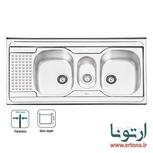 سینک ایلیااستیل مدل 1026 روکار