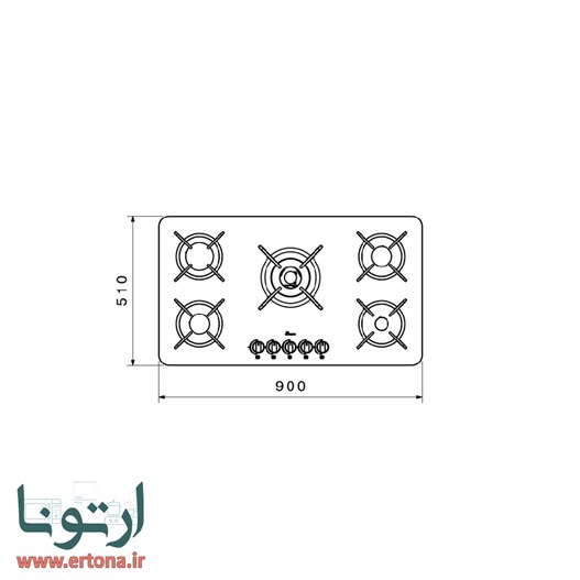 اجاق شیشه‌ای بیمکث مدل 0048 سفید 