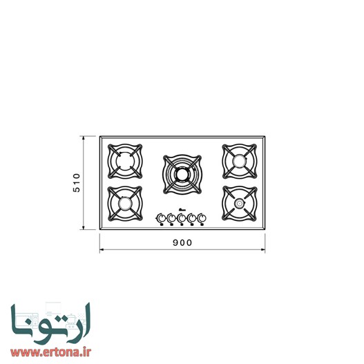 اجاق شیشه‌ای بیمکث مدل 5087 سفید