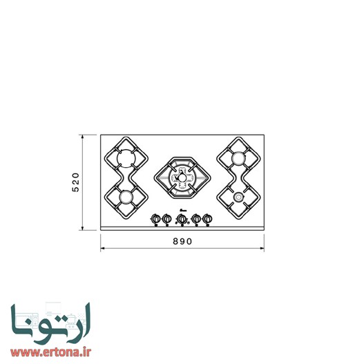 اجاق شیشه‌ای بیمکث مدل 5090 مشکی