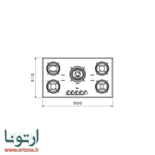 اجاق شیشه‌ای بیمکث مدل 0011 مشکی