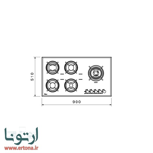 اجاق شیشه‌ای بیمکث مدل 0016 سفید