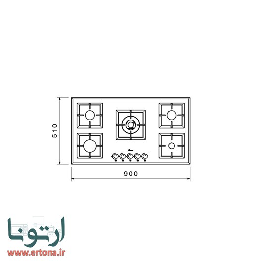 اجاق شیشه‌ای بیمکث مدل 0039 سفید