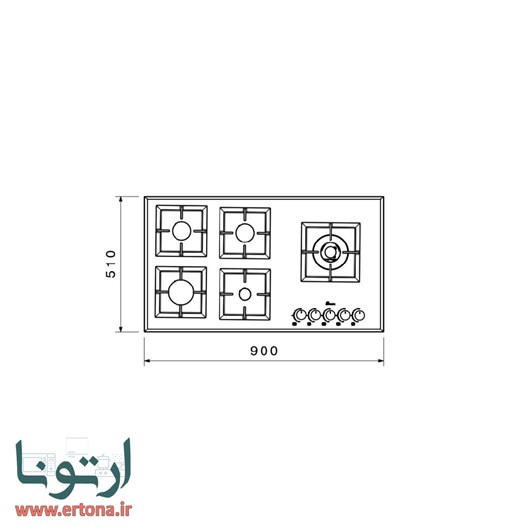 اجاق شیشه‌ای بیمکث مدل 0040 سفید