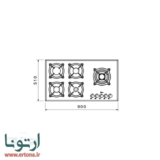 اجاق شیشه‌ای  بیمکث مدل 5097 سفید