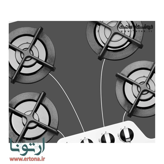 اجاق گاز رومیزی شیشه ای ایلیااستیل مدل G408