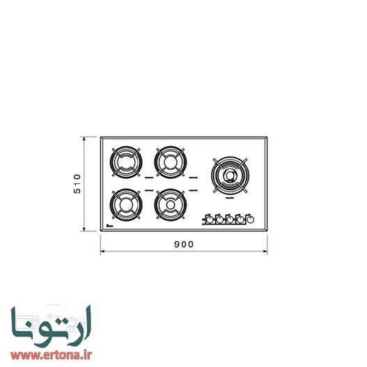 اجاق شیشه‌ای بیمکث مدل 0016 مشکی