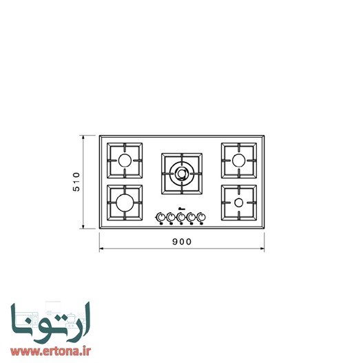 اجاق شیشه‌ای بیمکث مدل 0039 مشکی