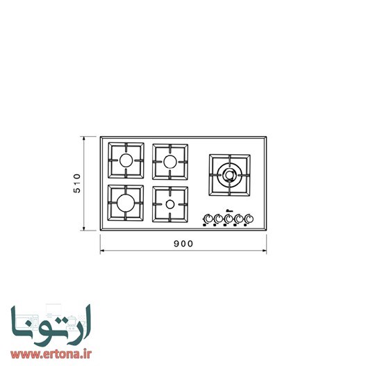 اجاق شیشه‌ای بیمکث مدل 0040 مشکی