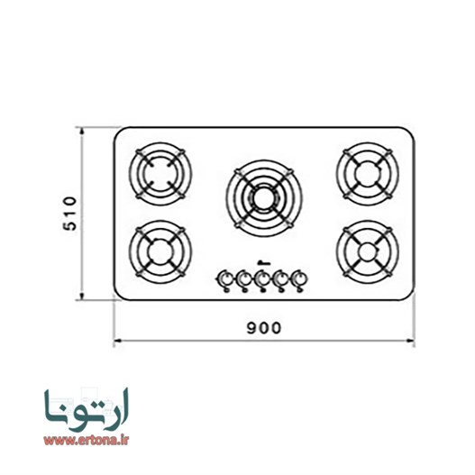 اجاق گاز شیشه ای بیمکث مدل E200