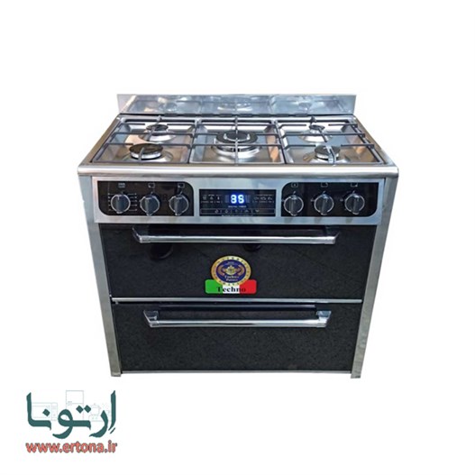 گاز مبله تکنو پروسا طرح فر صفحه استیل مدل 10000