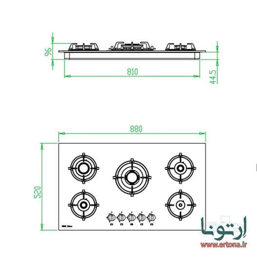 اجاق گاز کن مدل منسا