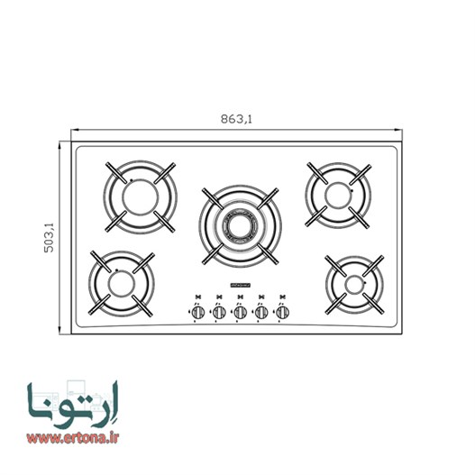 اجاق گاز استیل البرز مدل G5954