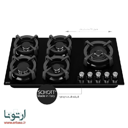 اجاق گاز شیشه ای 5 شعله داتیس مدل DG 572