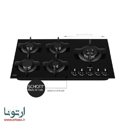 اجاق گاز شیشه ای 5 شعله داتیس مدل DG 566