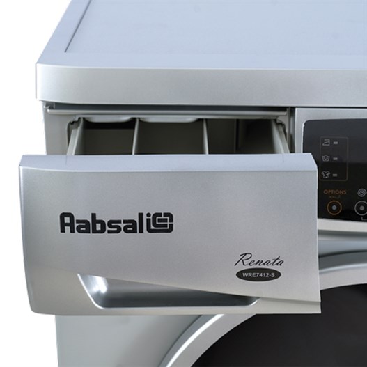 ماشین لباسشویی آبسال تمام اتوماتیک مدل WRE7412 نقره ای